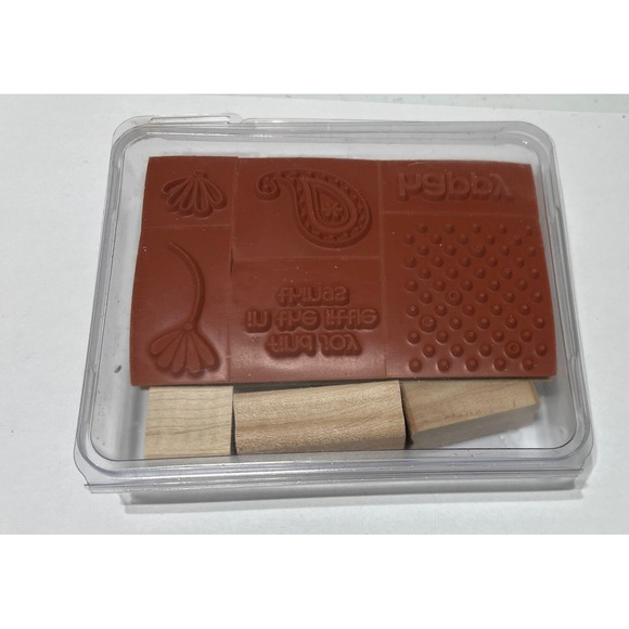 2007 Stampin Up Polka Dots & Paisley Unmounted stamp set flower/happy NEW - Picture 2 of 8